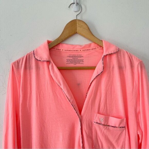 Victoria's Secret Pink Long Sleeve Buttoned Down NightGown‎ Pajamas Dress - Picture 7 of 7